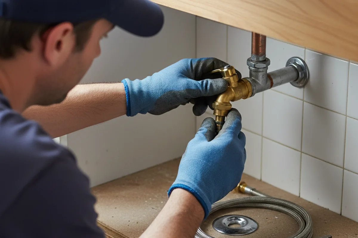 Shutoff valve and fitting work during Emergency Plumbing in South Prairie